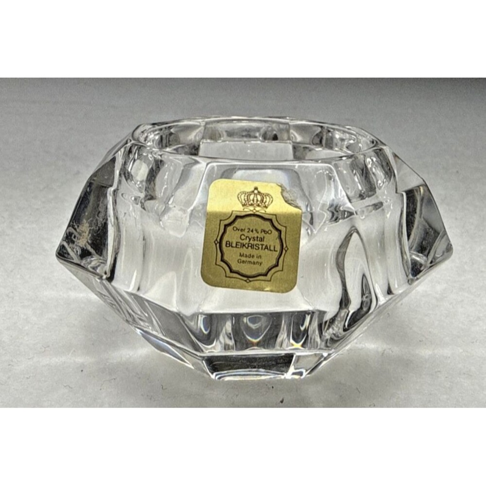 Bleikristall German Crystal Votive Candle Holder Faceted Lead Crystal Germany